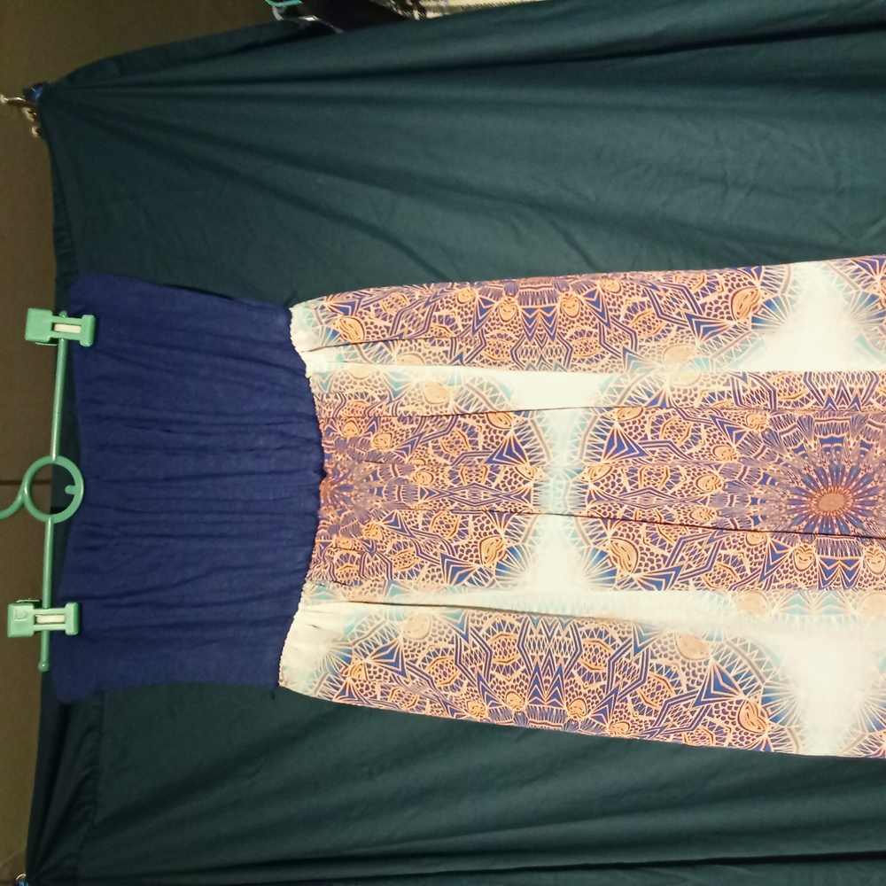 Lily Rose Blue and Orange Maxi Dress